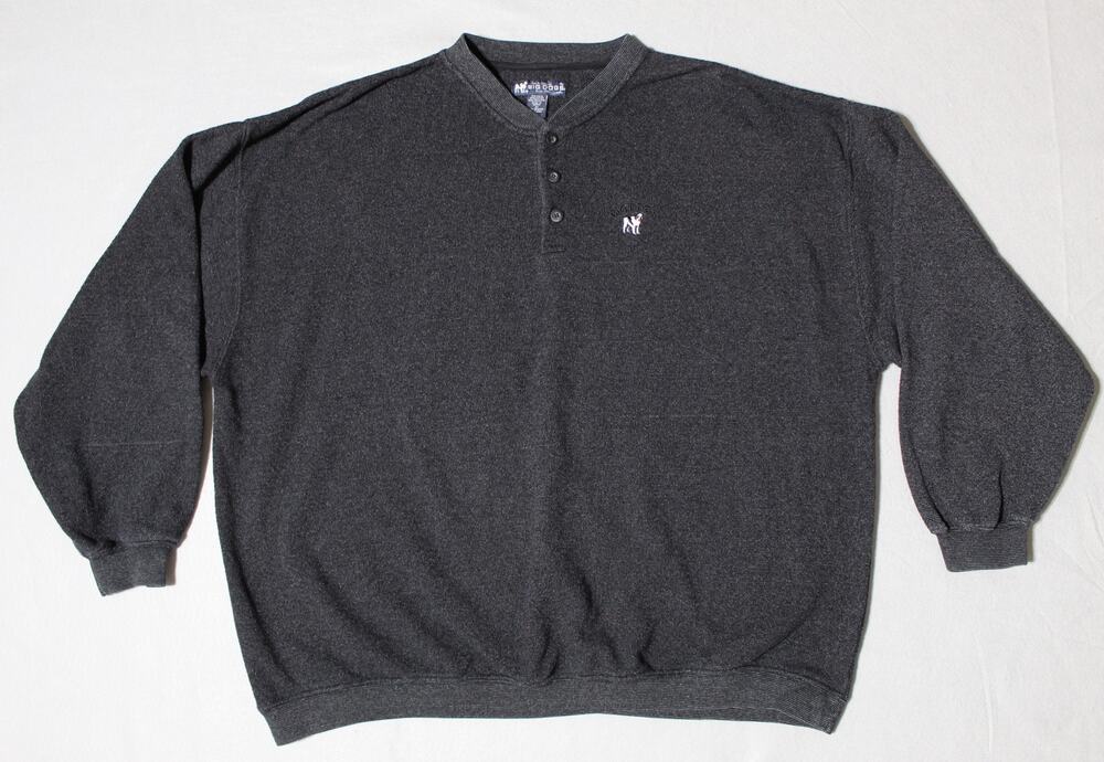 Big Dogs Pullover Sweater Mens 3X Button Sweatshirt Long Sleeve Big & Tall